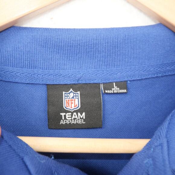 NEW NFL Apparel New York Giants Blue Polo Shirt Men's Large Short Sleeve - Picture 3 of 6